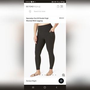 BEYOND YOGA Spacedye High Waisted Leggings with pockets, Darkest Night in Large